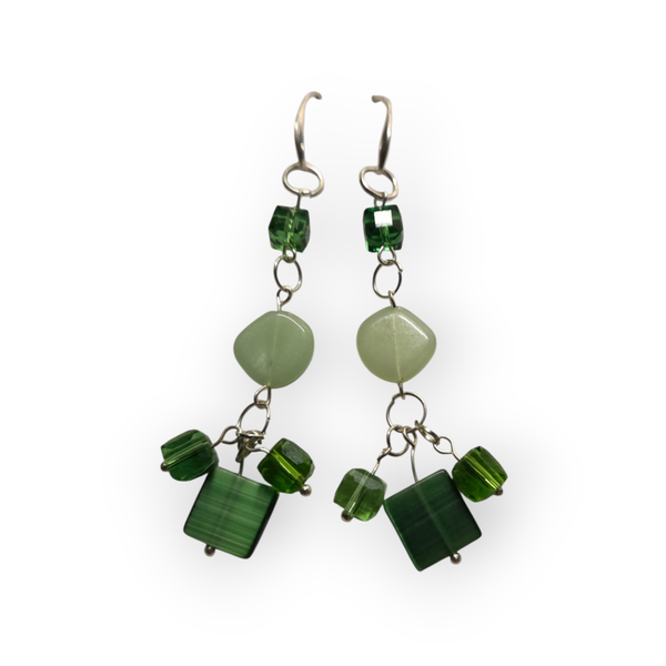 Green beaded earrings