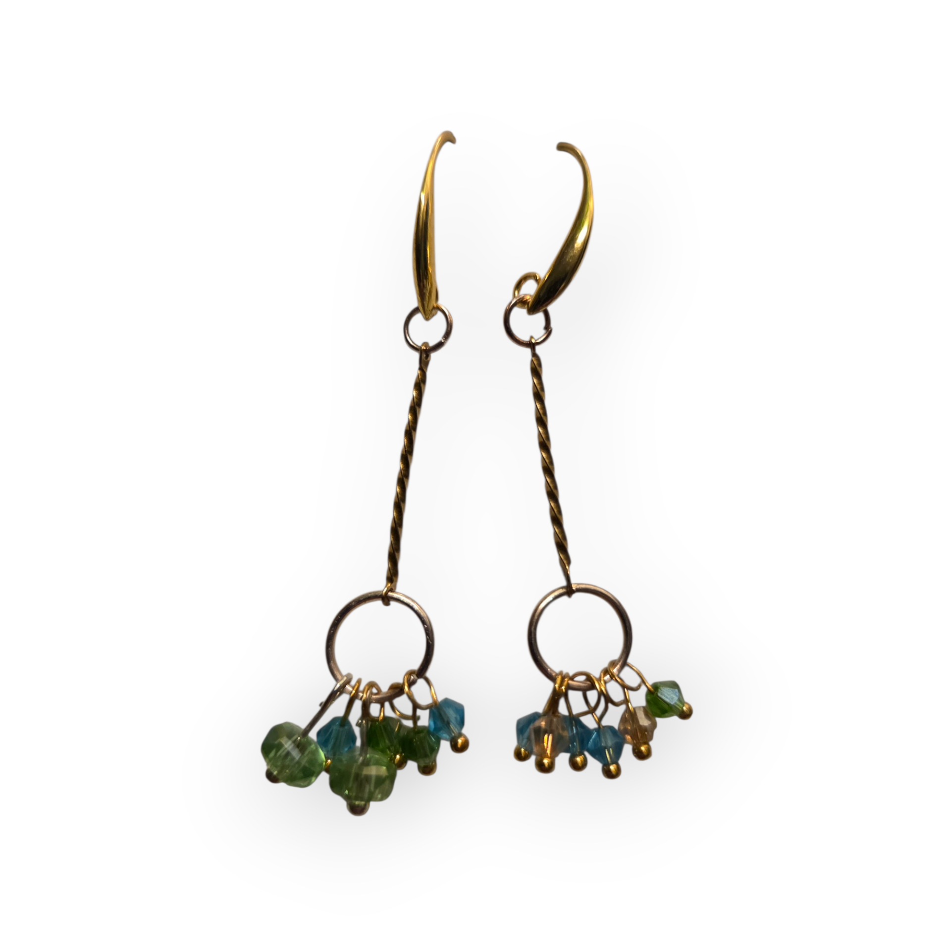 Drop earrings with crystal beads