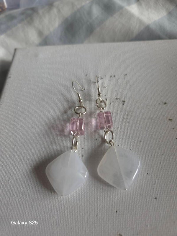 Opaque drop earrings