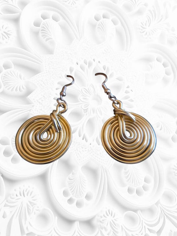 Gold circular earrings