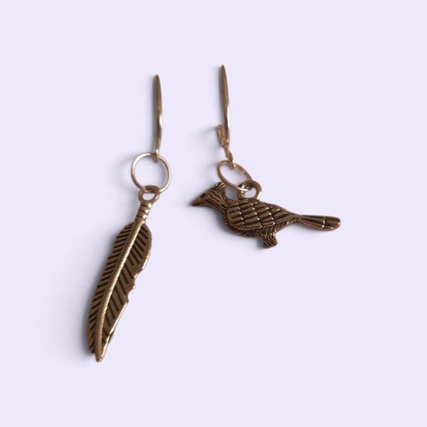 Mis matched birdy earrings