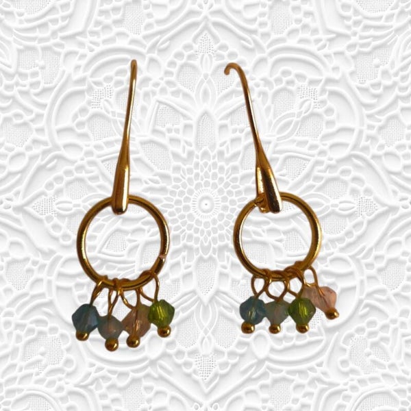 Delicate earrings with crystal beads