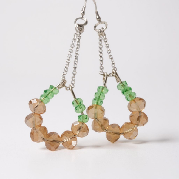 Crystal beaded drop earrings