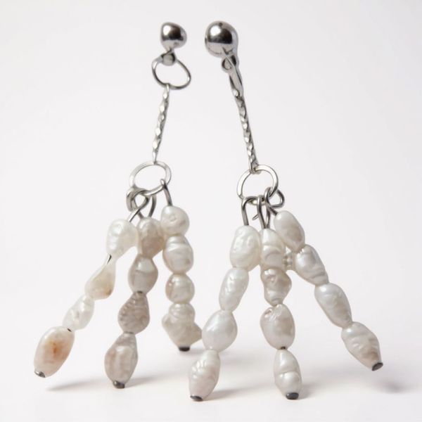 Seed pearl drop earrings