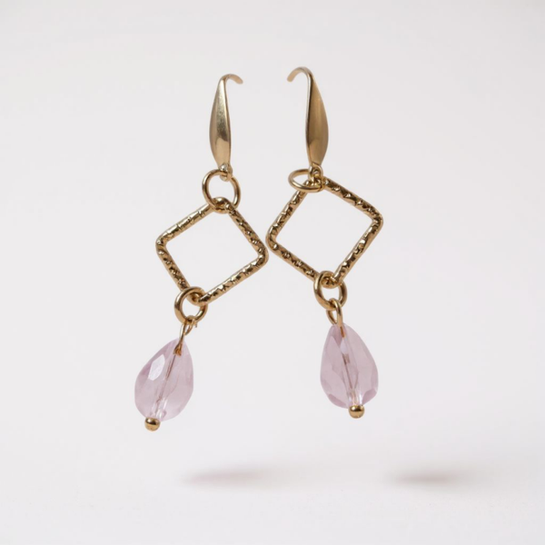 Gold toned and crystal earrings