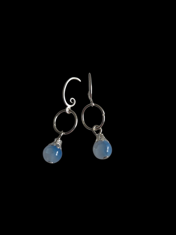 Silver drop earrings