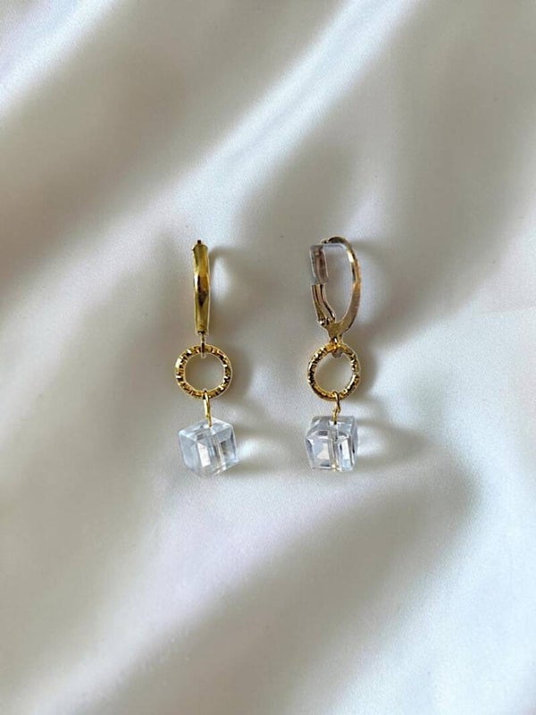 Delicate earrings with crystal beads