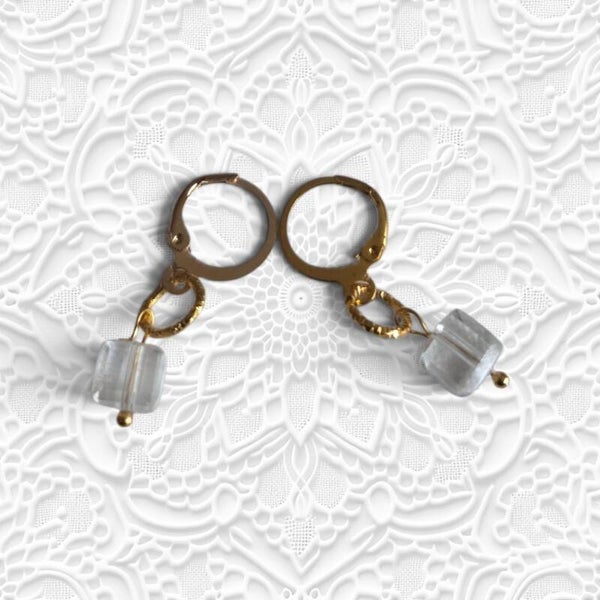 Small earrings with crystal beads