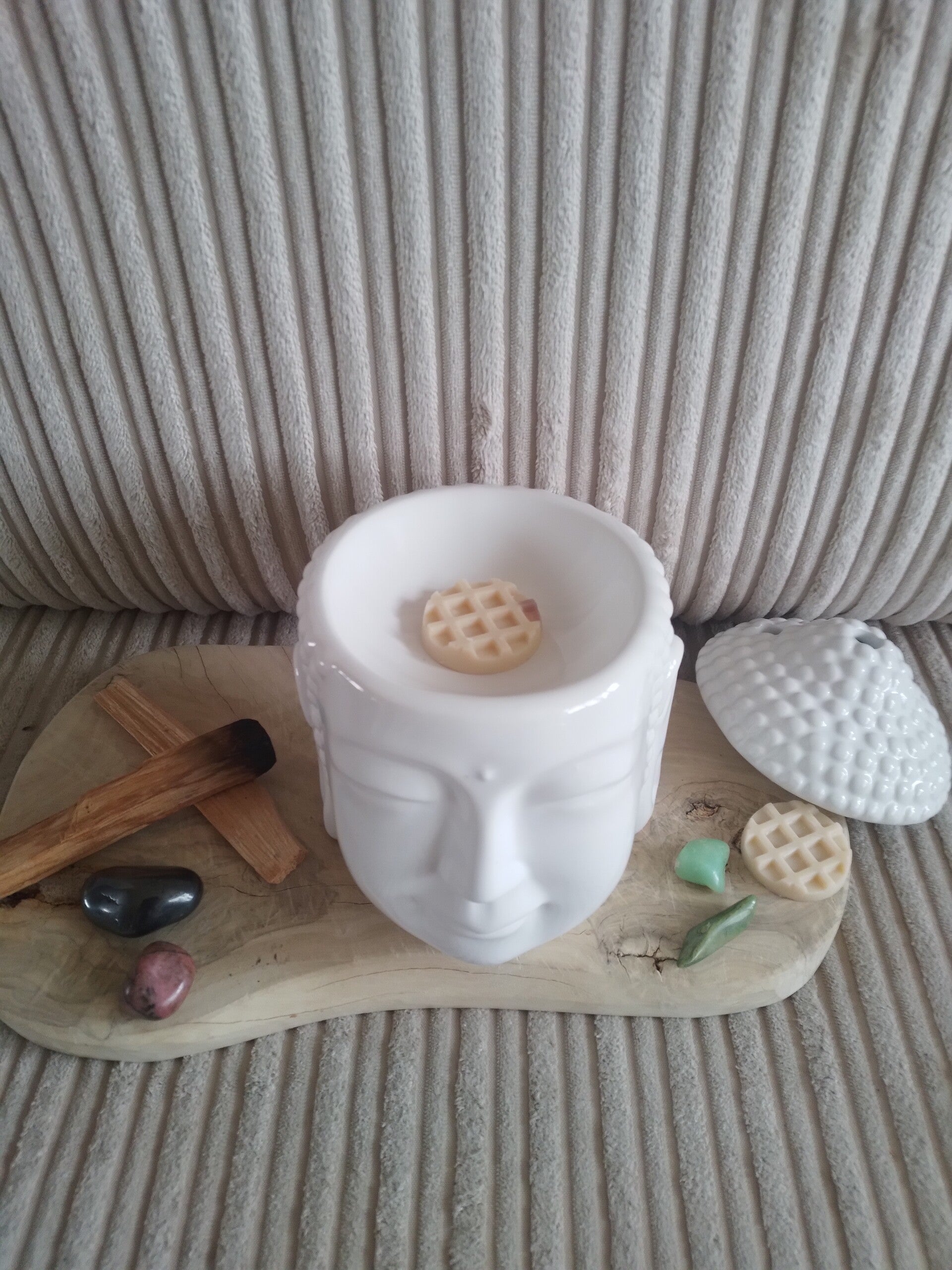 Luxe Keramische Geurbrander "Zen Buddha" – Wit