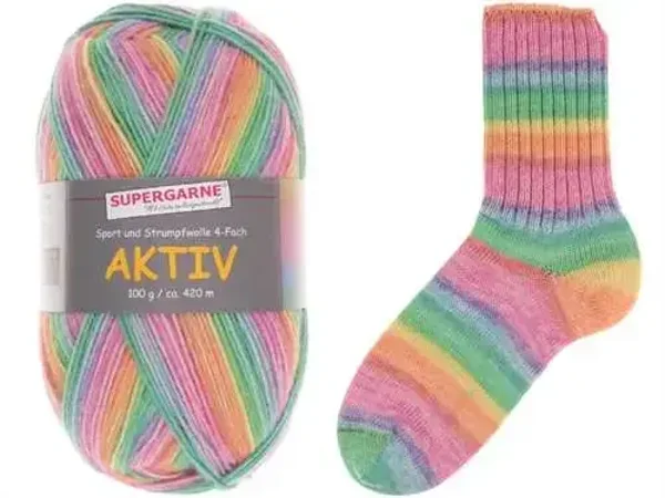 Supergarne  - Aktiv 4-fach Rainbow - 100g