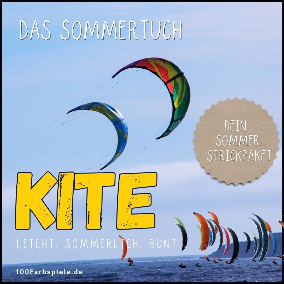 Foto mit Link zu den Stricksets "Kite" von 100Farbspiele