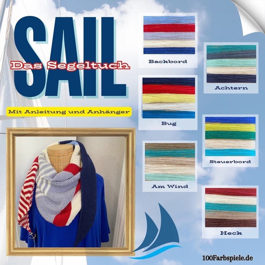 Foto mit Link zu den Stricksets "Sail" von 100Farbspiele