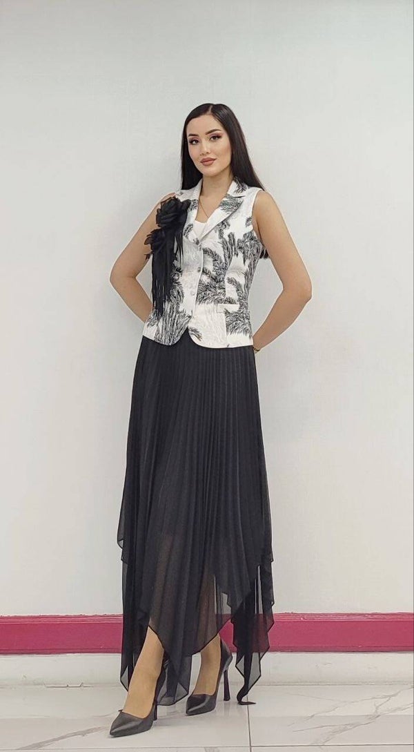 Gonna e gilet bianco e nero