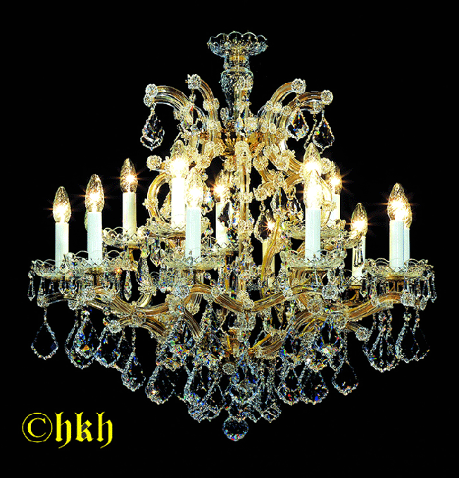 Maria Theresia kroonluchter 12 arms doorsnede 75 cm met Swarovski-kristal