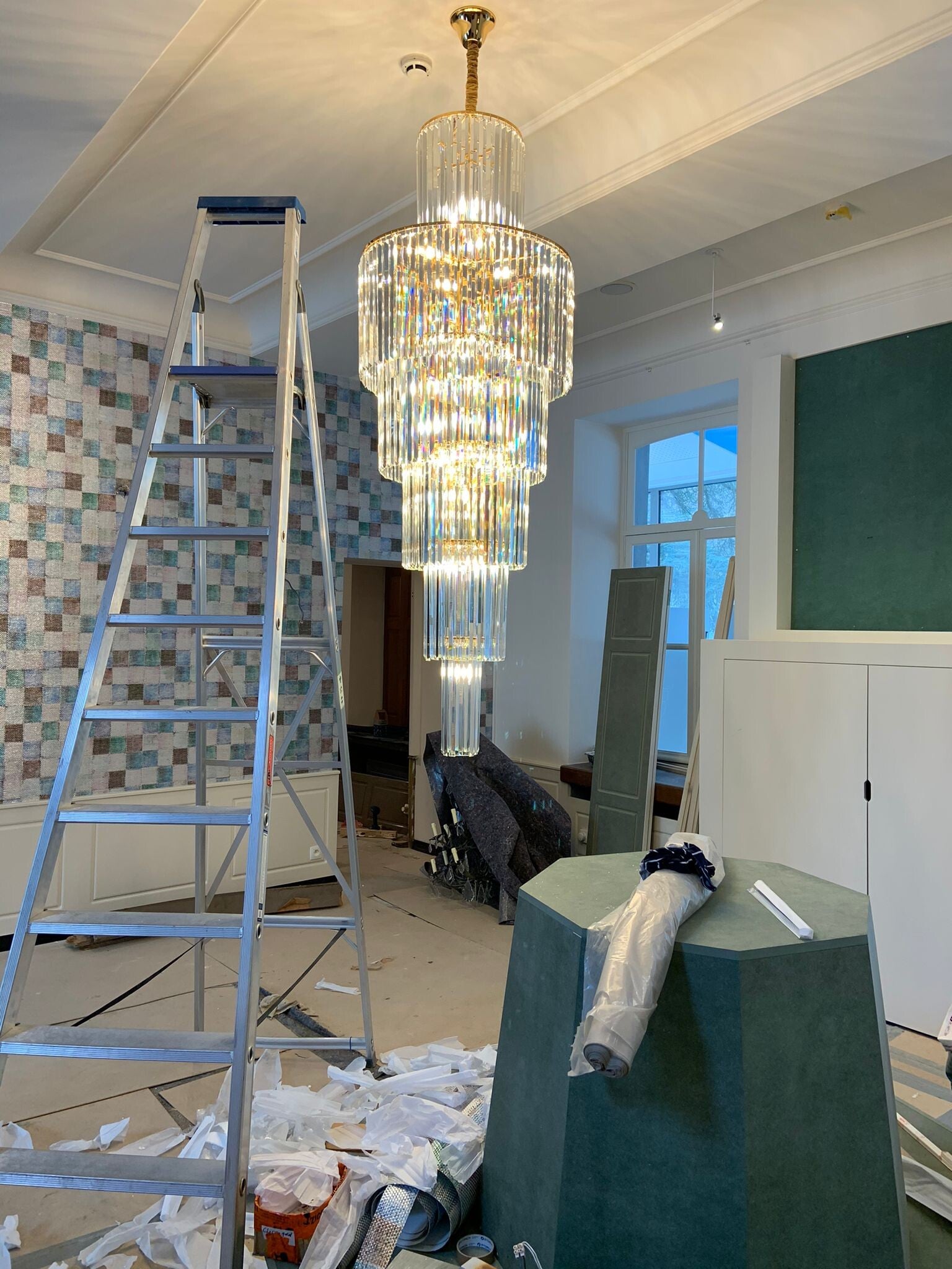 Nr A-33 Moderne kroonluchter voor de hal| - Sparkle Spiral fr5m Schonbern-Crystal  no  3