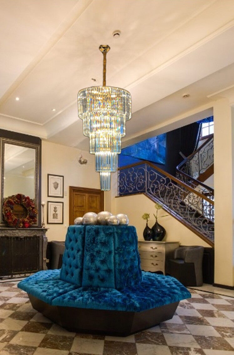 Nr B-12 Moderne Crystal Chandelier voor salon- dinnertable Gold-color| Sparkle Spiral No 1