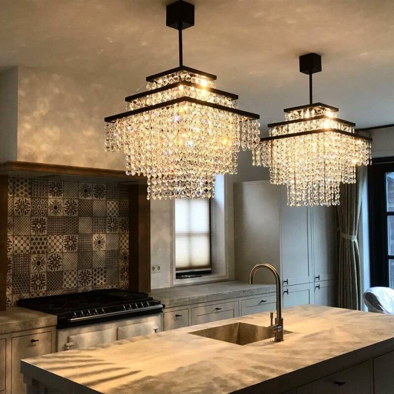 Nr A-29    Moderne  vierkanten kroonlucohter | Waterfall  no  1