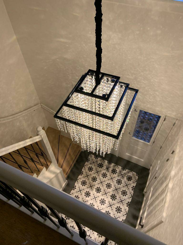 Nr A-29    Moderne  vierkanten kroonluchter | Waterfall  no 4