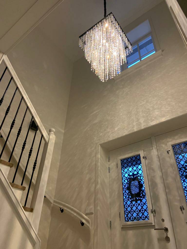 Nr A-29    Moderne  vierkanten kroonluchter | Waterfall  no 5