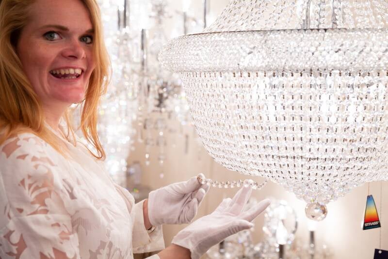 Nr 58 - Kroonluchter kristal Zakmodel met Swarovski-kristal No 5