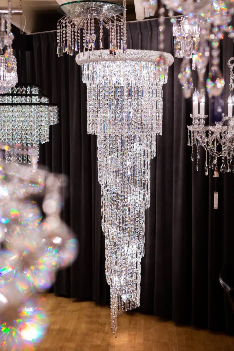 Kristallen Kroonluchter Watervallamp met Swarovski kristal in kleur Goud en Zilver nr 5