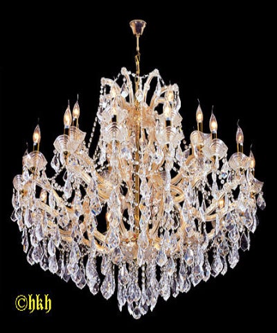 24 arms - Maria Theresia Kristallen Kroonluster  Dia 120cm  Kleur Goud  met Swarovski-kristal nr 1