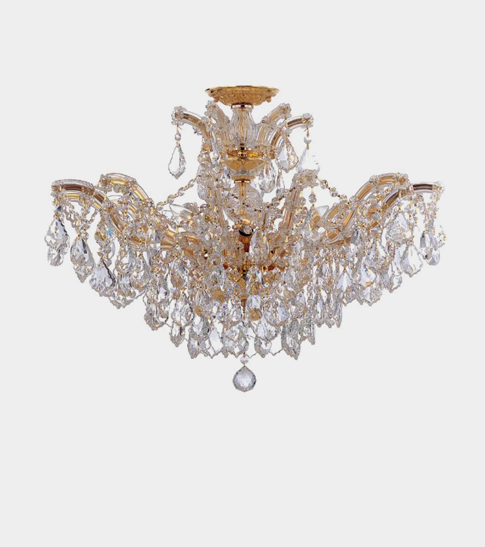 Nr B-27   Plafonniere Maria Theresia  Gold Diameter 70 cm  met Swarovski kristal No 1