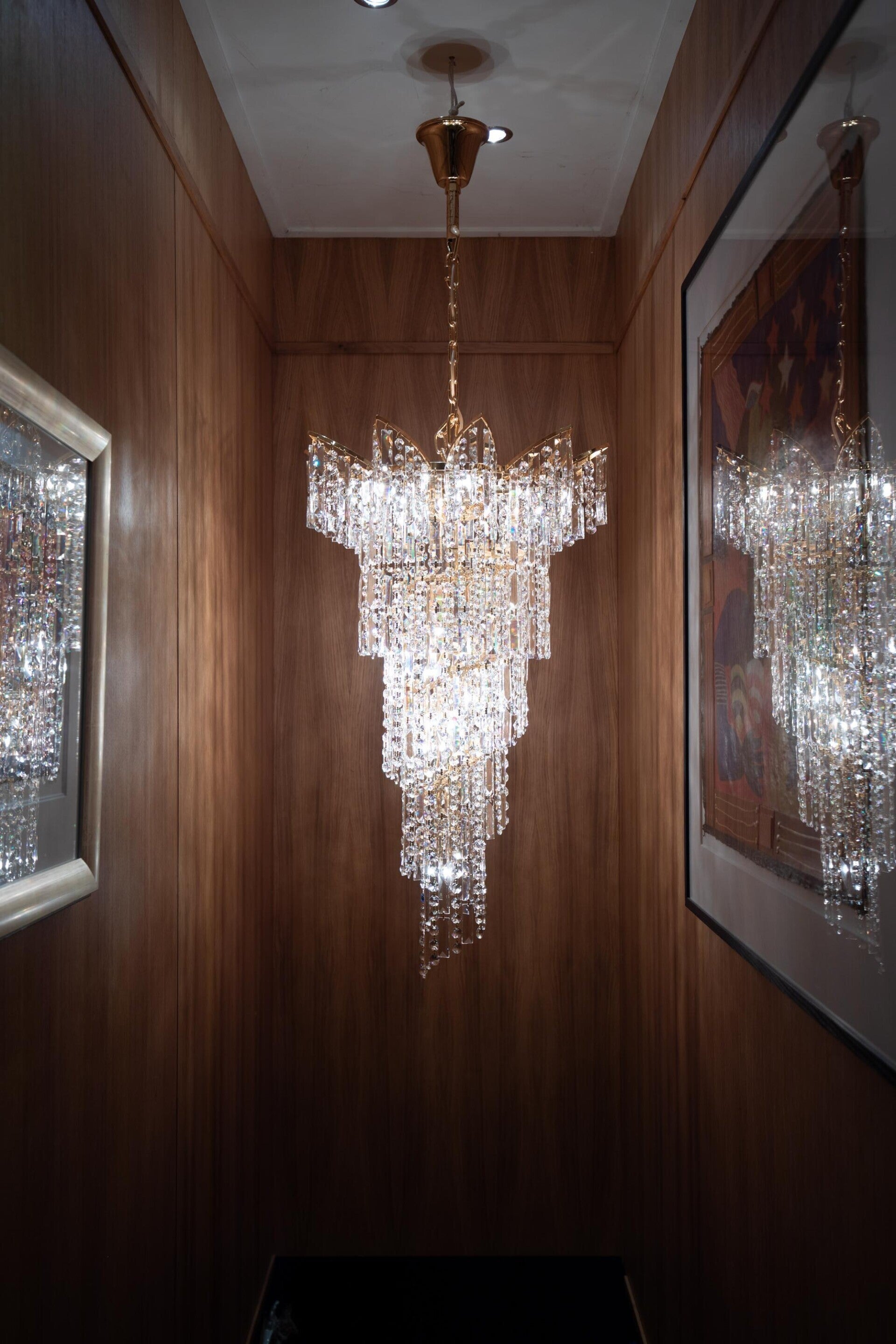 Spiraal-lamp  met Crystal H-160cm met Swarovski groenensteyn-light nl