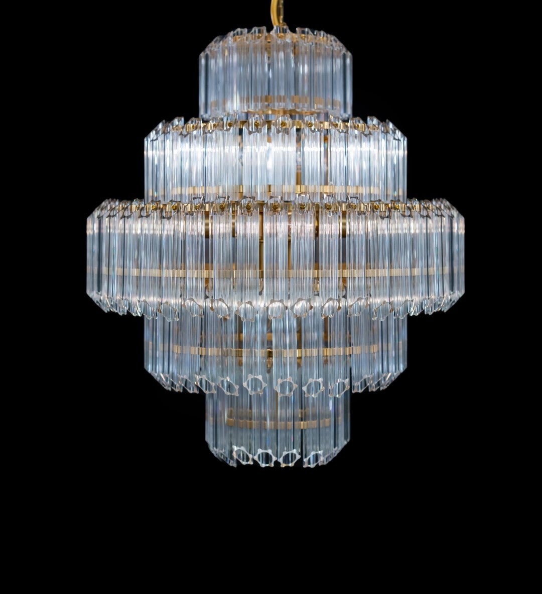 Nr B-22    Kristallen kroonluchter  met zeskant-buis kristal No 1