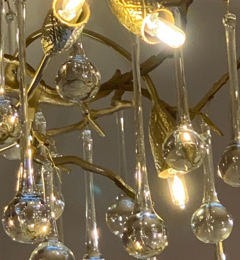 Nr B-13  Bronzen   Boomstam   Plafonierre  Three  Lamp  - Isabelle  No 4