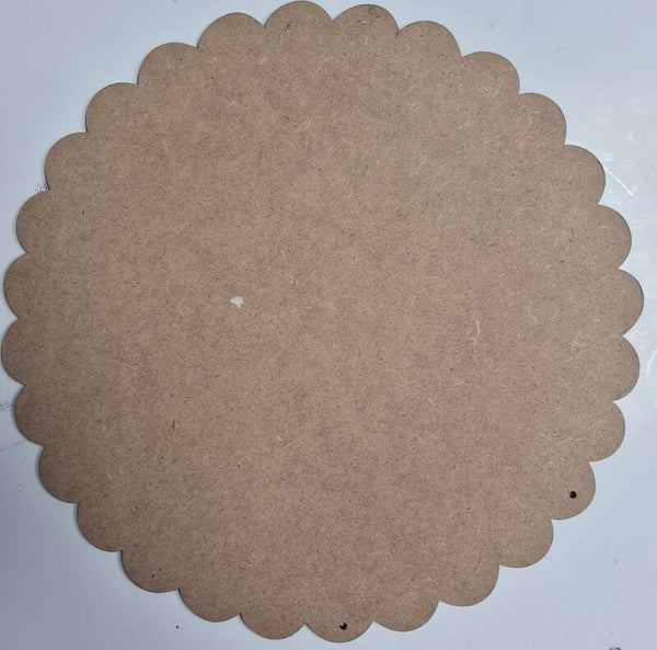 Wood Scalloped 12"