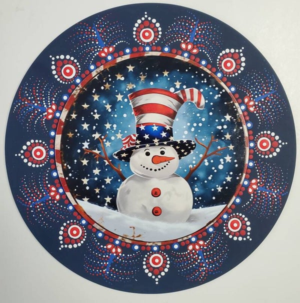 PATRIOTIC SNOWMAN #QE12 - SIGN ONLY