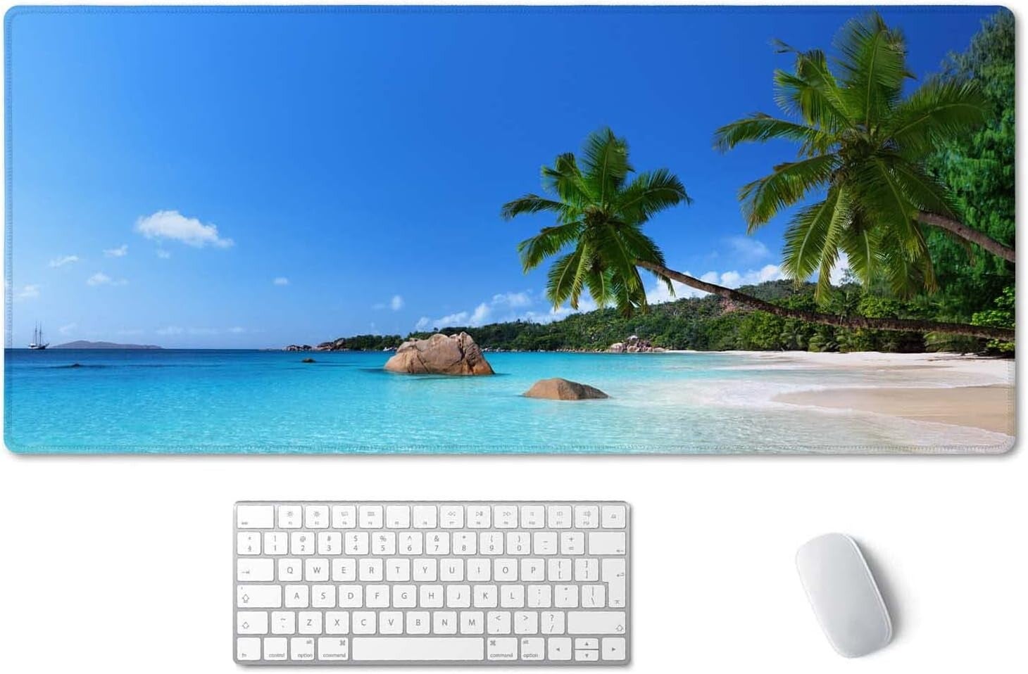 SSOIU Tropical Paradise Sunshine Beach Coast - Alfombrilla para mouse de 35.5 x 15.7 pulgadas