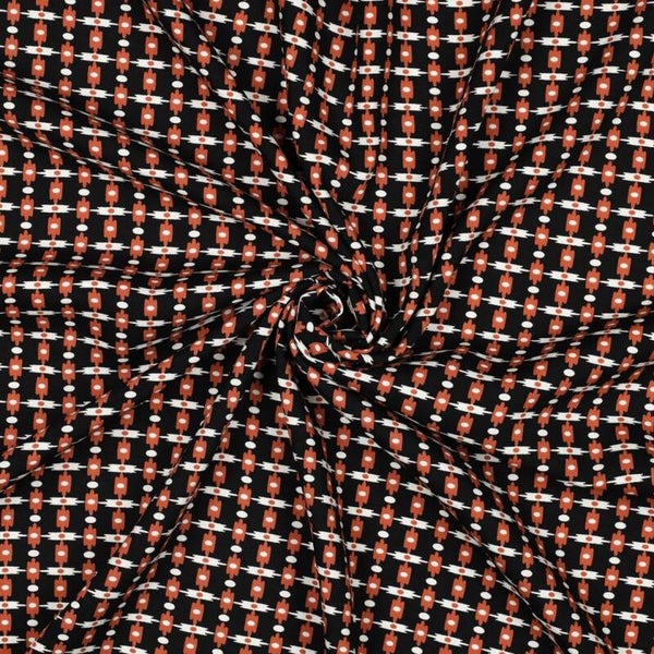 Viscose (lenzing ecovero) retro zwart