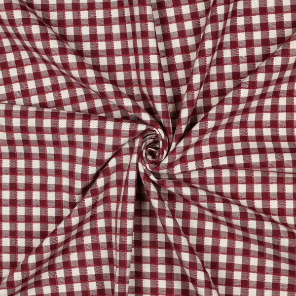Katoen garengeverfde ruiten klein rood