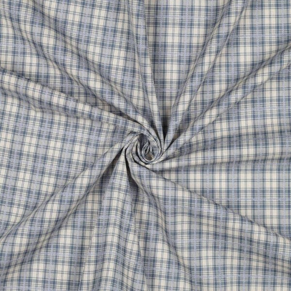 Katoen garengeverfde ruiten blauw