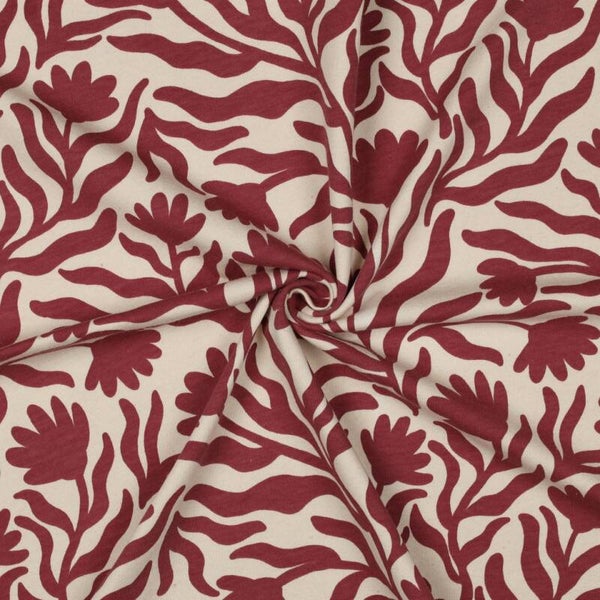 Sweat bloemen naturel met rood