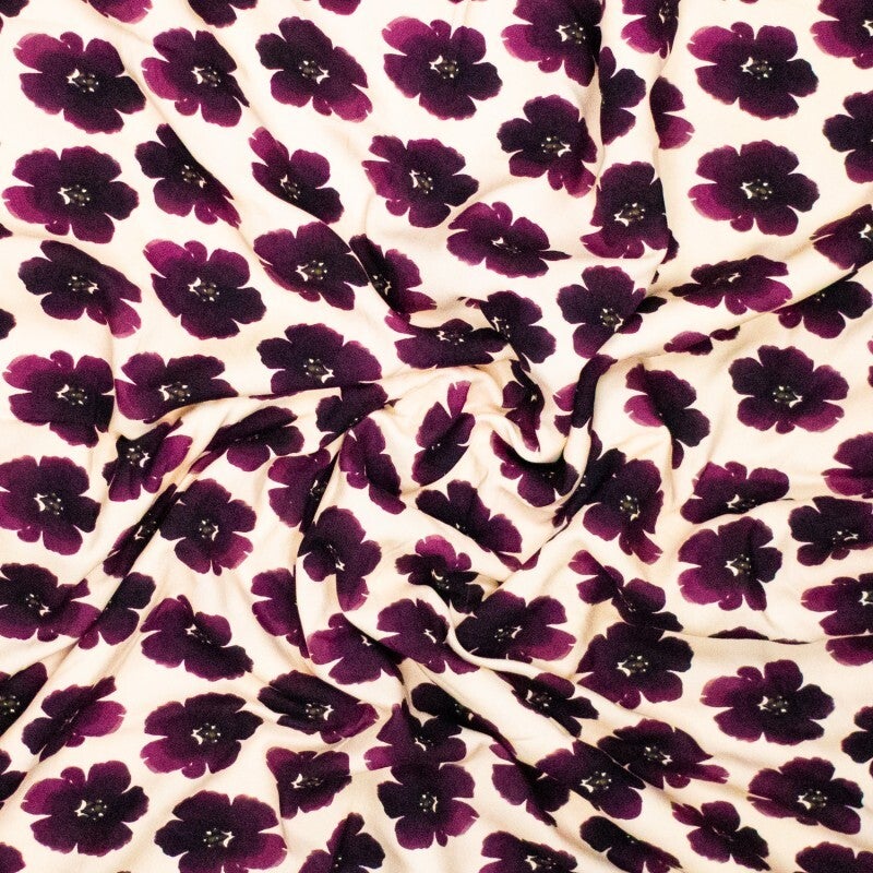 Viscose purple flowers