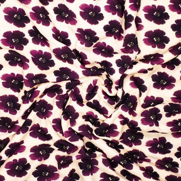 Viscose purple flowers