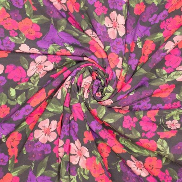 Viscose roze bloemen