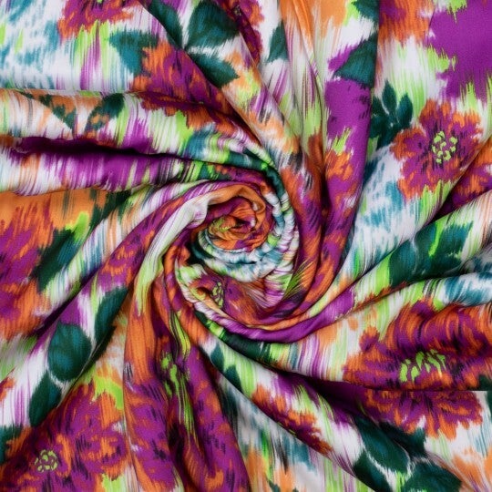 Viscose abstracte bloemen