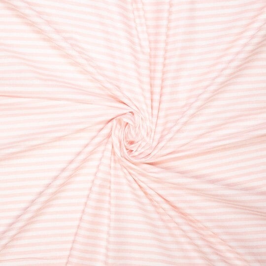 Katoen streep wit met roze