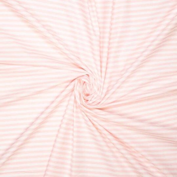 Katoen streep wit met roze