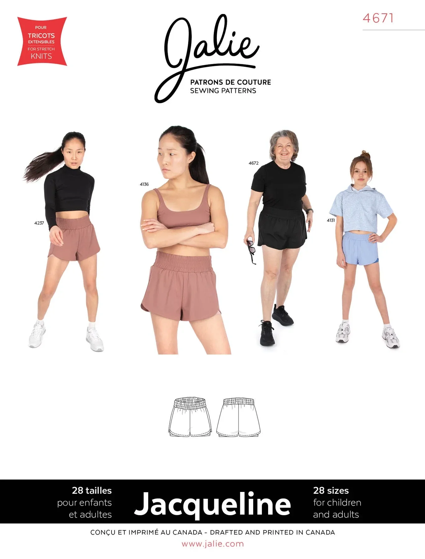 Jalie  Patterns - Jacqueline 2-1 Sport Shorts
