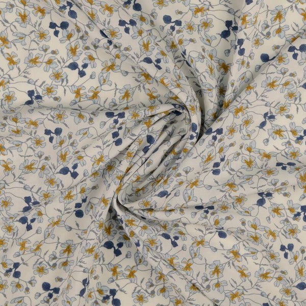 Viscose poplin bloemen