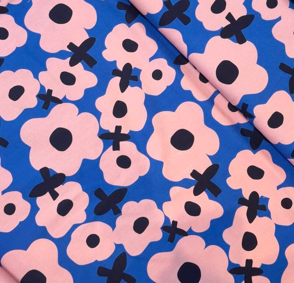 Canvas Karina+Kind Bloemen Blauw