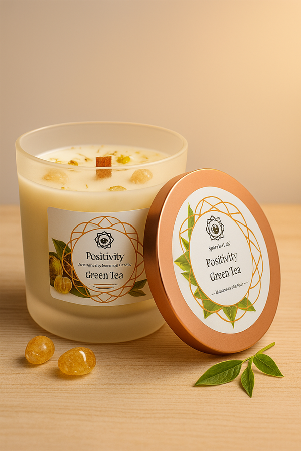 ✨ Edelsteenkaars “Positiviteit” 🌿💛