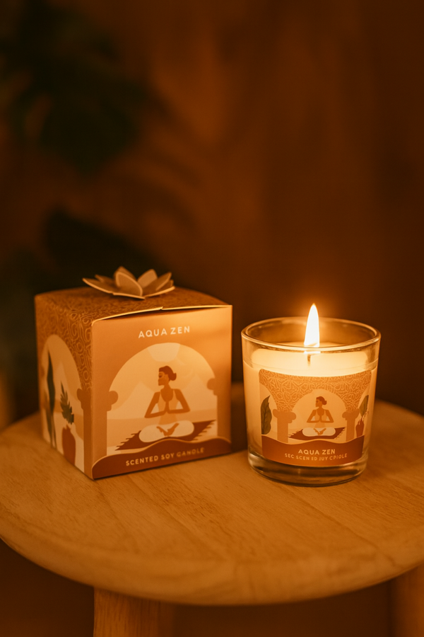 🕯 Moonshine Yoga Soja Geurkaars – Aqua Zen
