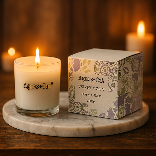 200 g Sojawas Geurkaars in Geschenkdoos – Velvet Moon 🌙✨