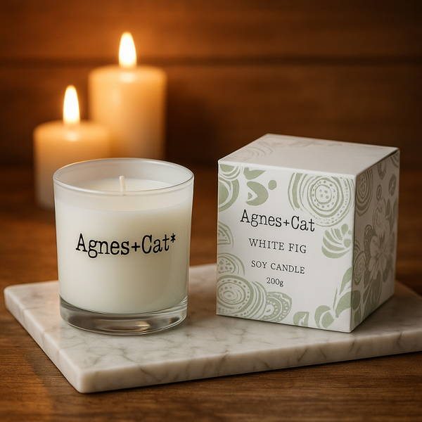 200 g Sojawas Geurkaars in Geschenkdoos – White Fig 🕯️🌿